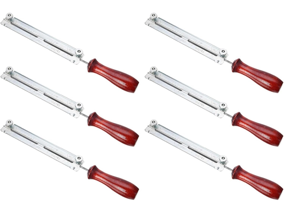 Conjunto De 6 Peças De Afiadores De Corrente De 4,8 Mm Com Pontas Redondas E Planas E Suport Gokoco (3/16)