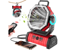 Ventilador camping recarregável 20000mah, oscilação CZHHMART (vermelho) | CZHHMART