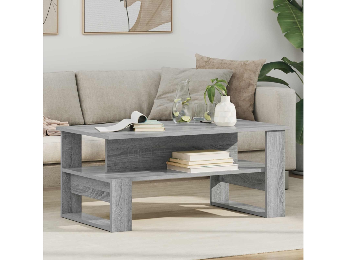 Vidaxl Mesa De Centro Cinza Sonoma 90 X 50 X 40 Cm