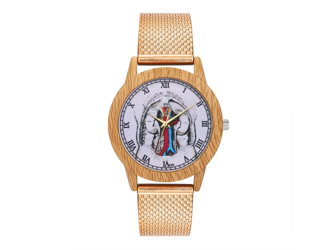 Reloj De Pulsera Analógico De Cuarzo Con Correa De Malla Oro Rosa Para Mujer Y Hombre