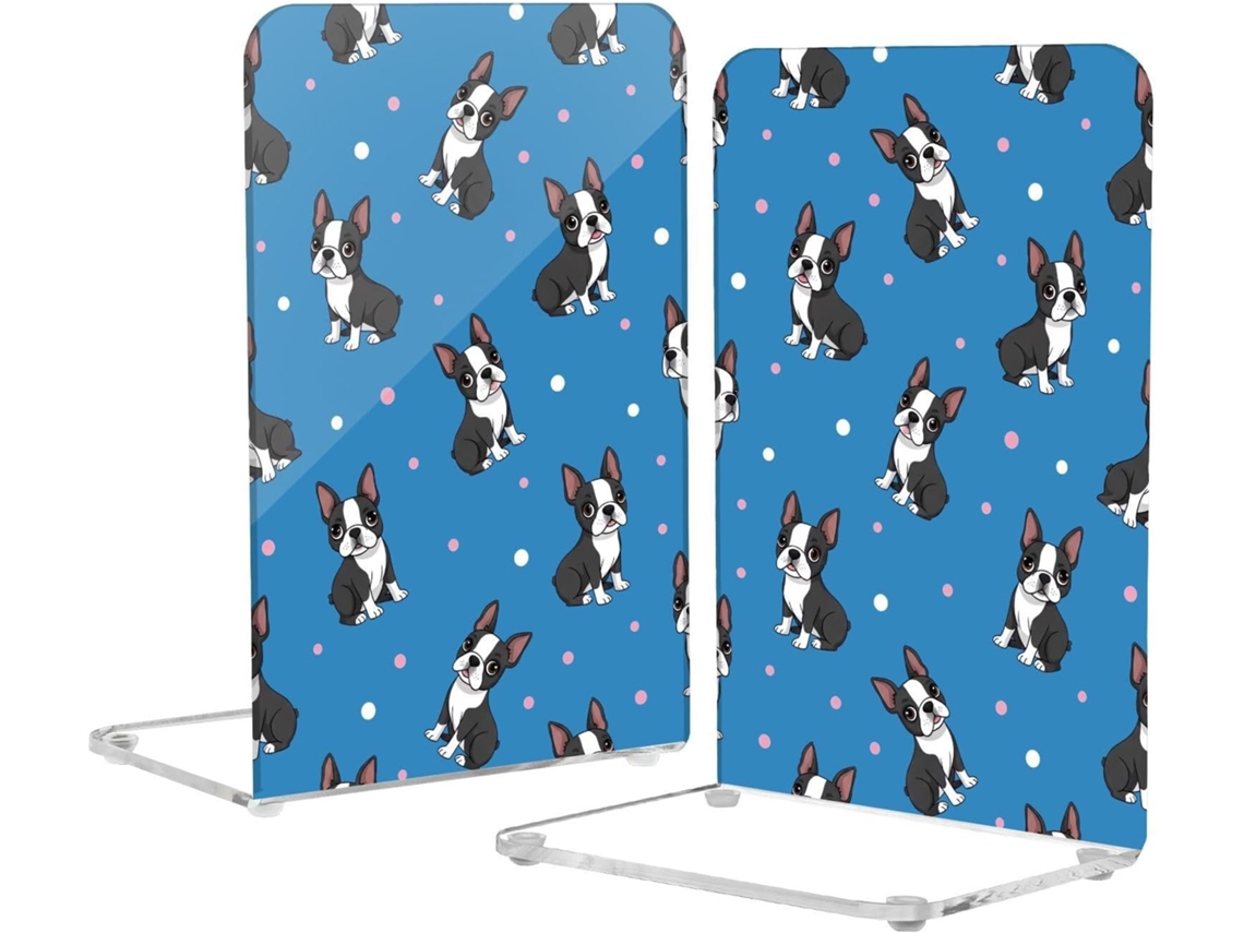 Suporte Para Livros Em Acrílico Com Formato De Cachorro Boston Terrier, Perfeito Para Escritório E Computador