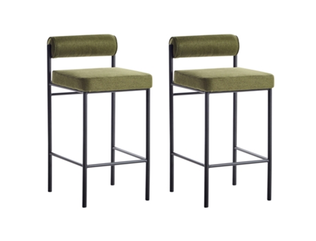 Conjunto de 2 cadeiras de bar BELIANI Amaya de Poliéster Verde 42x42x82