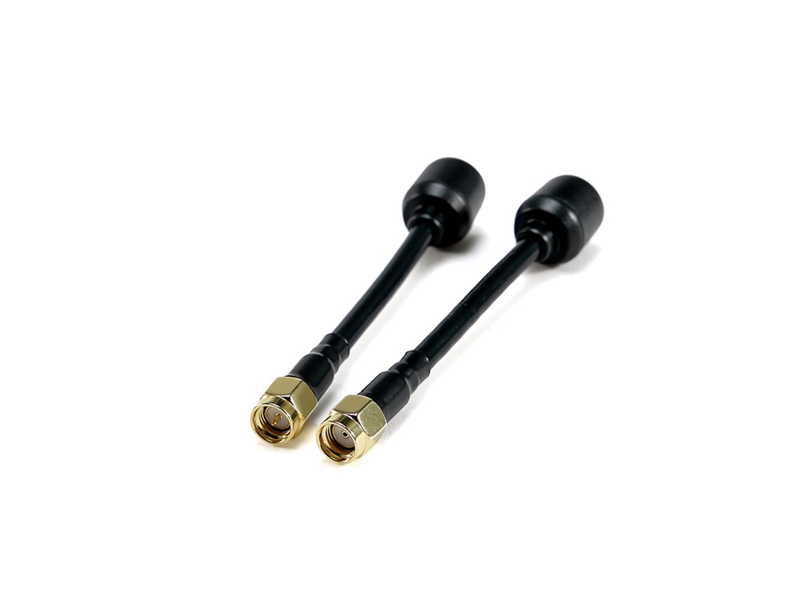 1 unidade de antena FPV macho tipo "lollipop" de 5,8 GHz e 3,5 dBi com 85 mm de diâmetro, conector RP-SMA/LHCP para óculos FPV e drones (MDUG).