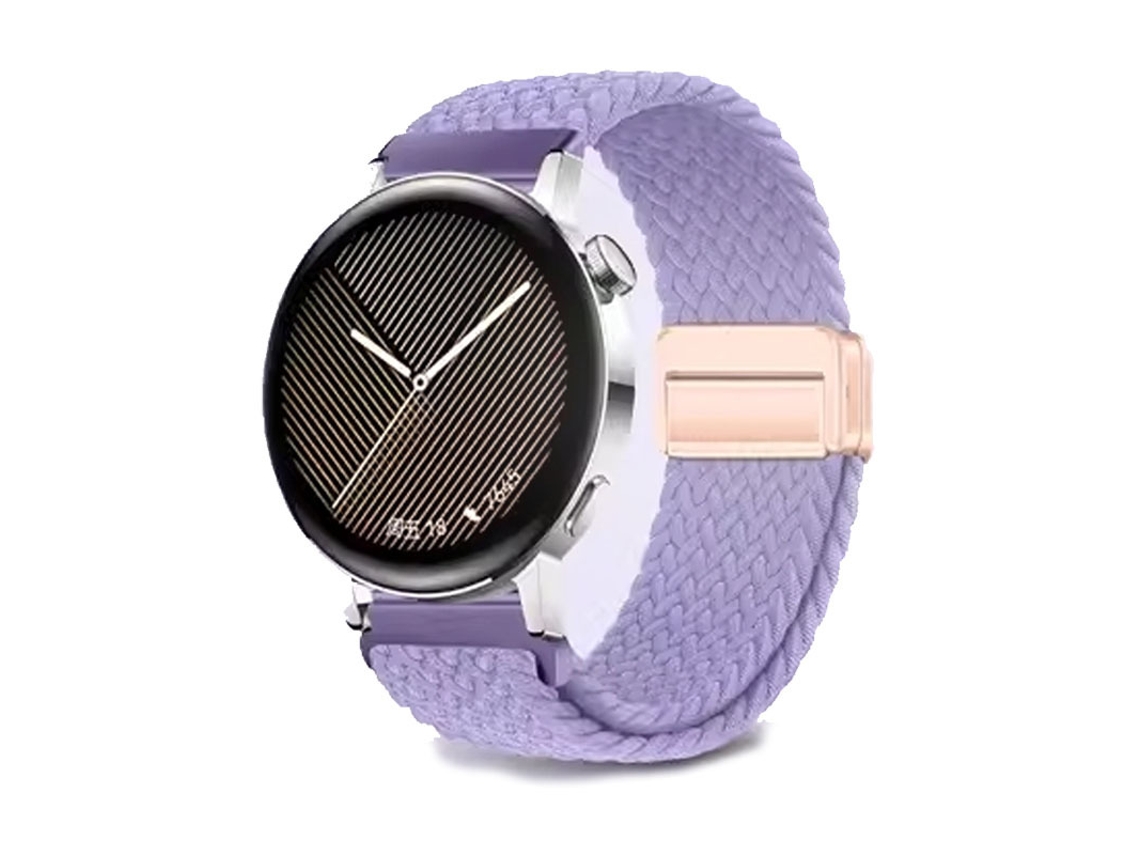 Pulseira magnética de nylon para Huawei Watch 5, Samsung Galaxy Watch 7, Xiaomi S4, Garmin Lavender