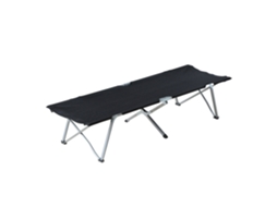Cama De Campismo Dobrável Metal, Tecido Oxford Cor Preto 193x64x40 Cm Outsunny