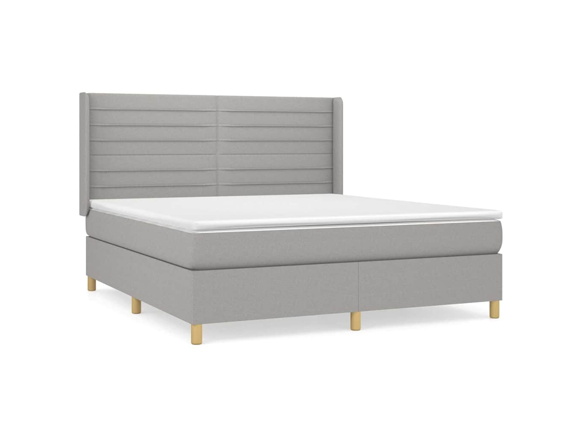 Box Spring Bed, Box Spring Beds Vidaxl Cinzeto Tecido (160 X 200 Cm)
