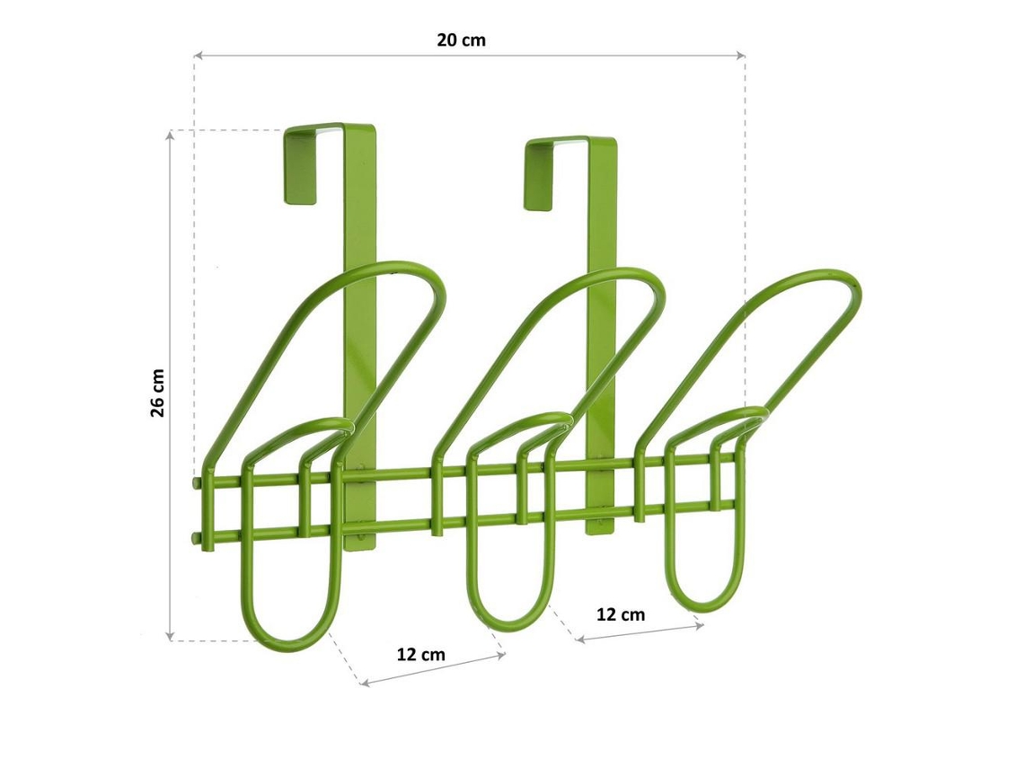 Ganchos para Portas Verde Metal 12 X 26 X 20 Cm