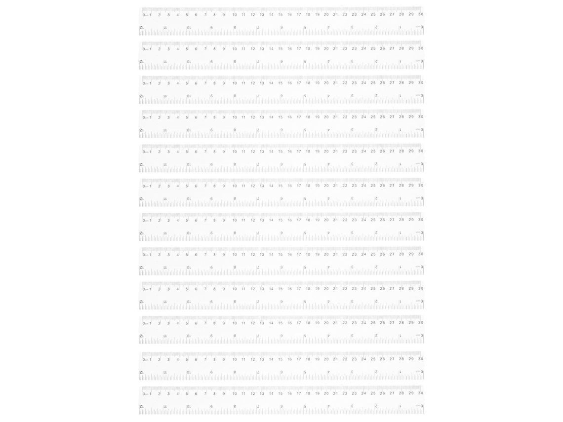 Conjunto de 12 réguas métricas de plástico transparente, com escalas em centímetros e dobráveis, 30 cm cada, ideais para