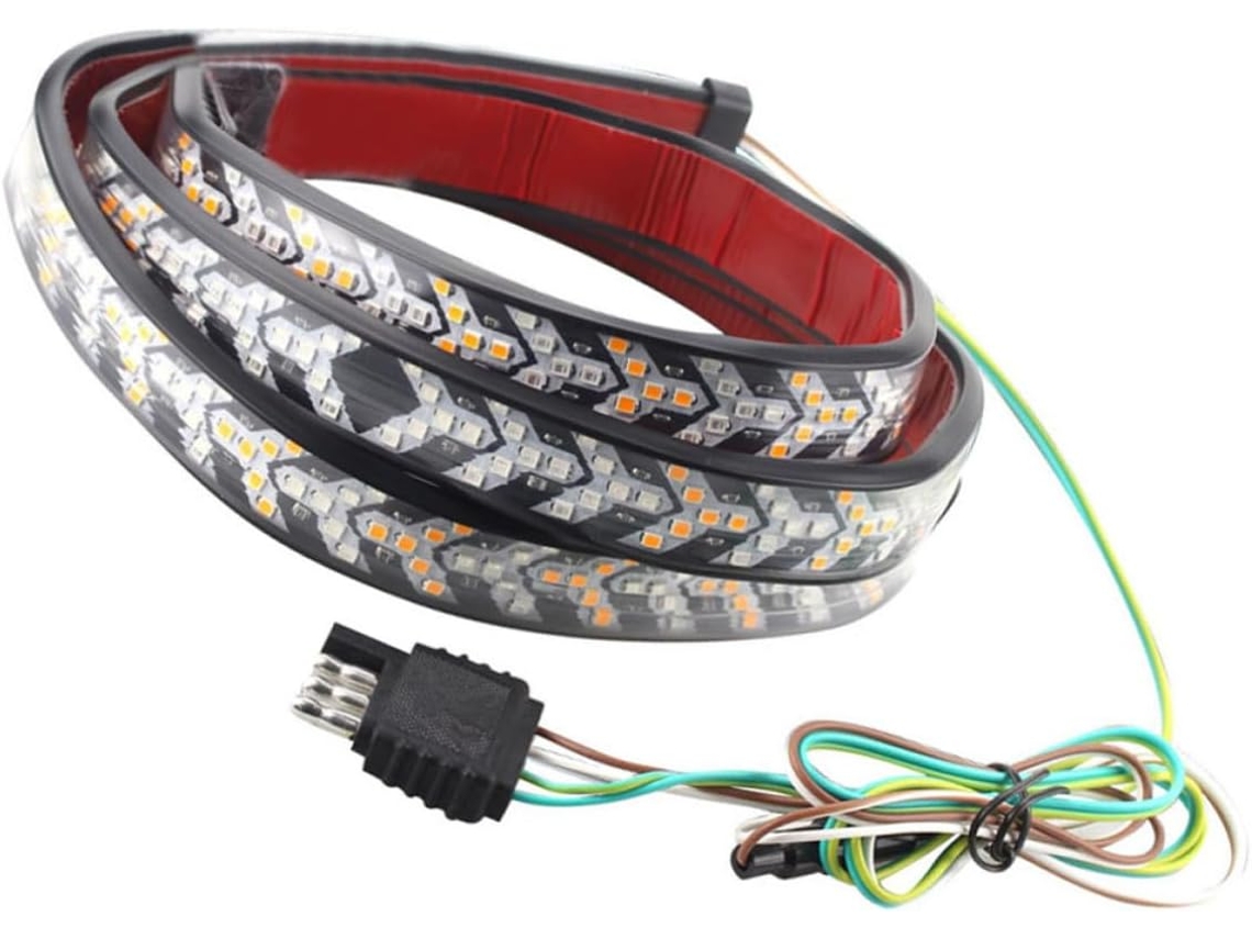 Faixa De Luz Advertência Led Vanzack 48 Polegadas Para Carros E Reboques, À Prova D Água, Com Luzes Piscantes Vermelhas