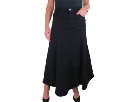 Saia de Mulher PAULO DUE Flared Maxi Preto (42)