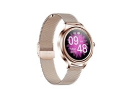 Relógio inteligente ZX10 com tela colorida HD de 1,09 polegadas e pulseira de aço para bicicleta elétrica (ouro rosa)