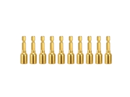 10 Peças De Brocas De Conector De Parafusos Hexagonais Magnéticas Para Furadeira De Impacto M8x48mm, Cabo De 1/4 Polegada, Dourado