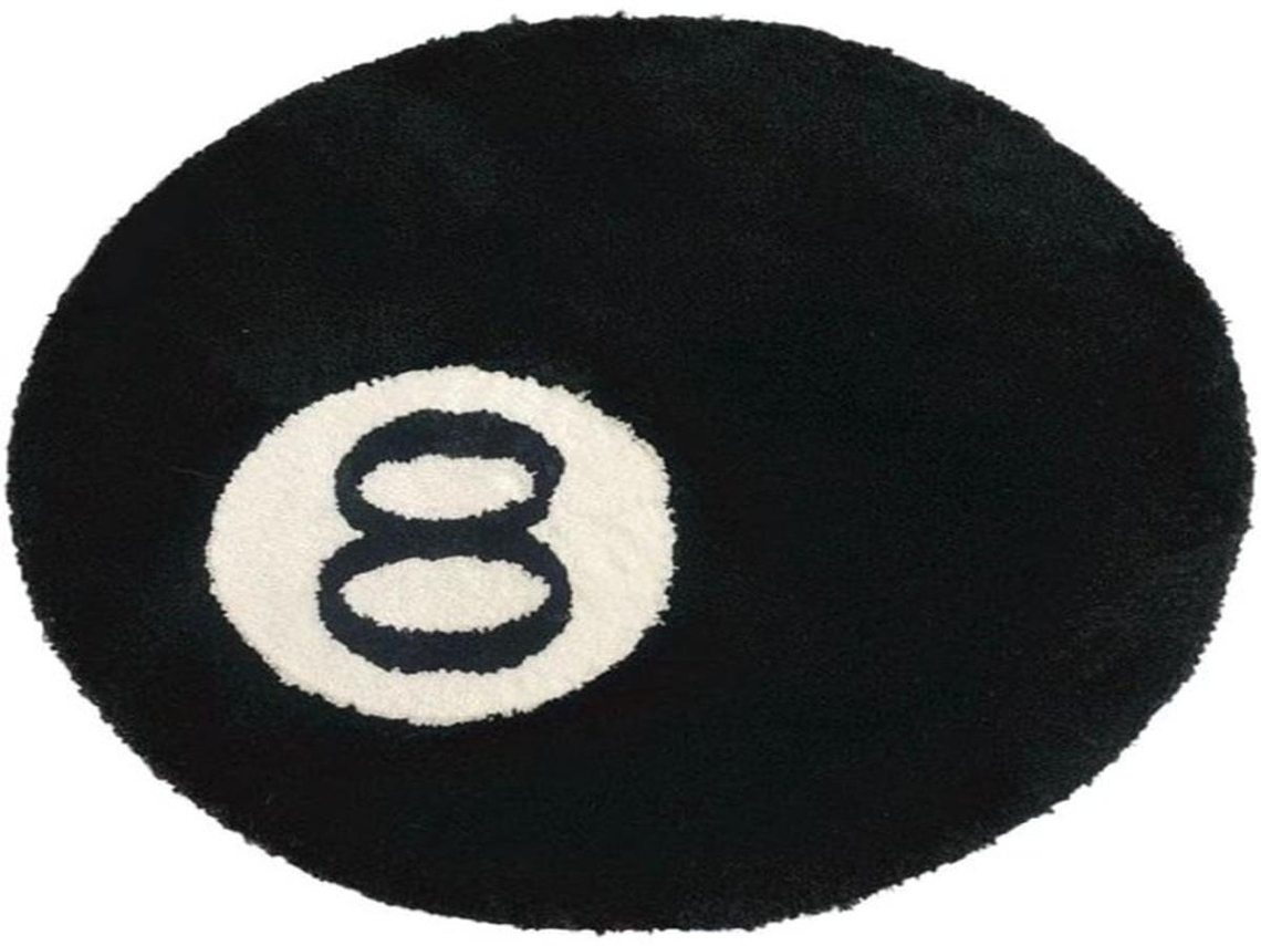 Lurelia Tapete Redondo 8 Bolas Infantil Lavável Macio Fofo Preto Sala Quarto R527