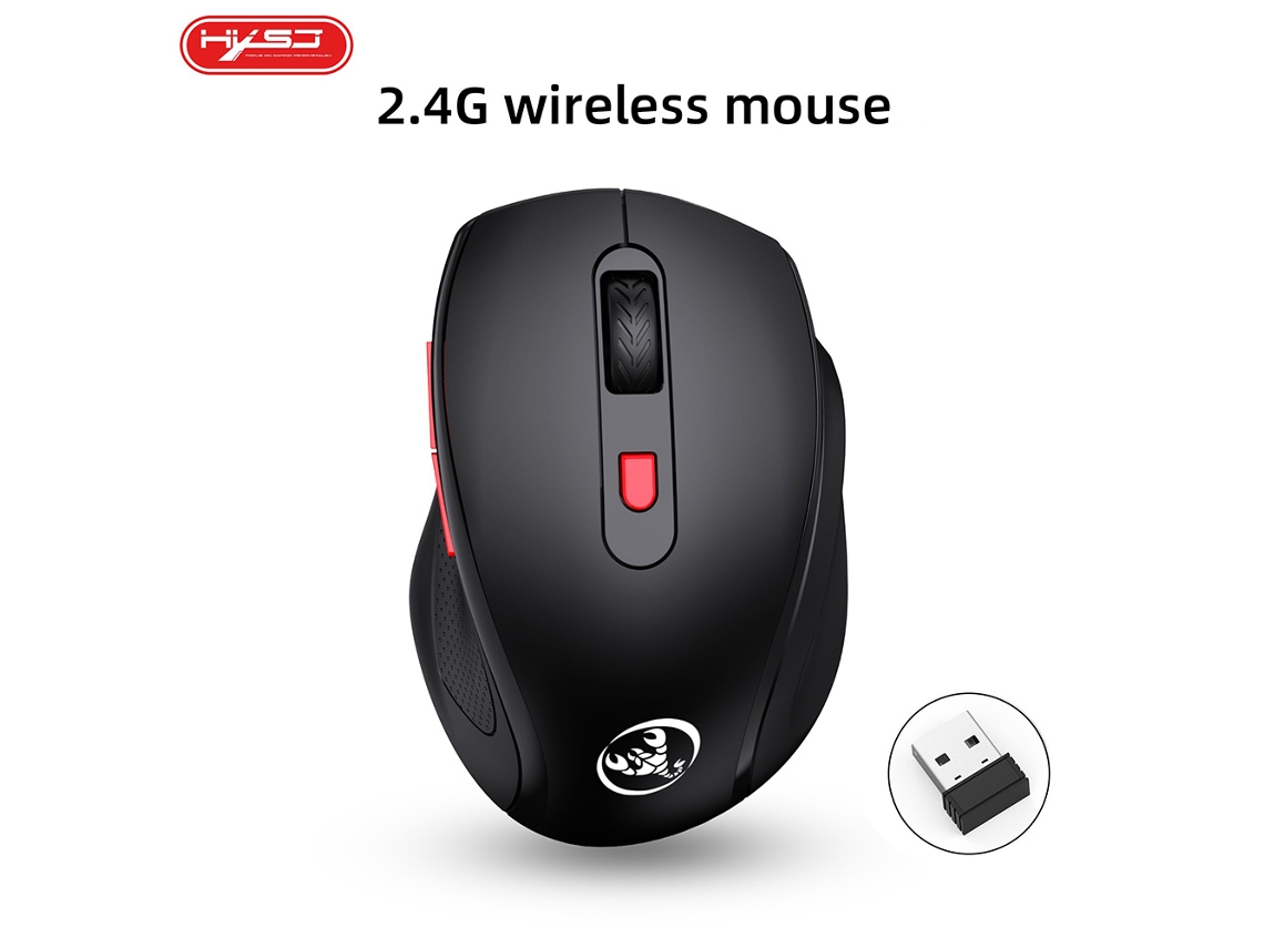 Mouse Sem Fio 2.4g Hxsj T67 6 Teclas Para Escritório E Jogos Com Velocidade Ajustável Luz Dourada