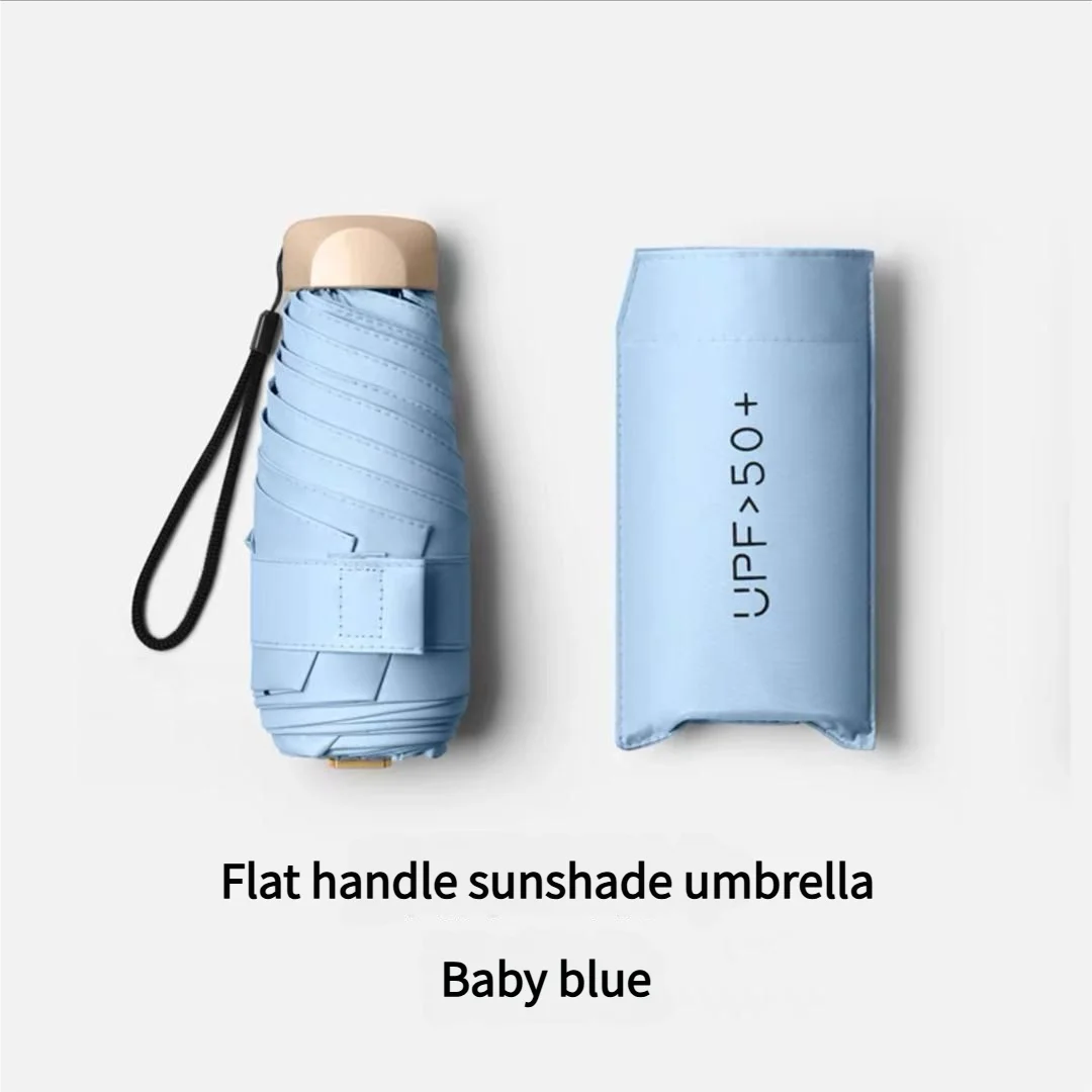 Guarda chuva portátil MDUG, feminino, cor sólida, mini, dupla função (verde Claro)