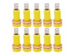10 Peças Conector Painel De Banana Jack 4mm Para Instrumentos Eletrônicos Amarelo