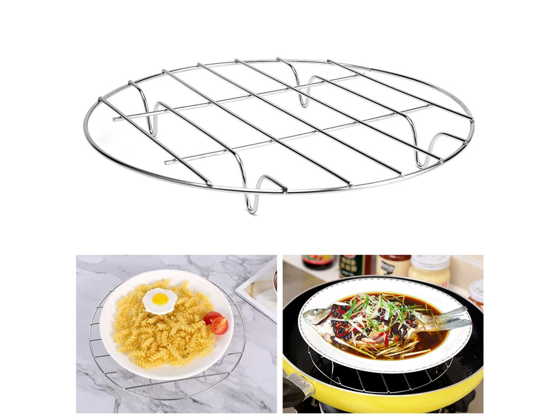Ronjoe-grelha De Aço Inoxidável Para Cozimento Trivet Rack Peso Pesado 6/7/8 Polegadas