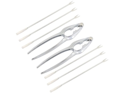 Kit De Ferramentas Para Mariscos - 2 Cascanueces E 6 Garfos De Aço Inoxidável Para Caranguejos E Mariscos