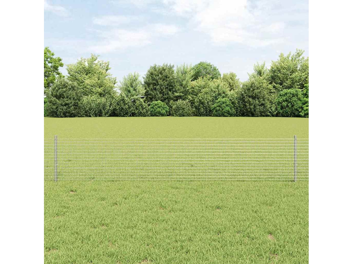 Vidaxl Cerca De Arame Soldado Com Postes 25 X 0,4 M Aço Galvanizado