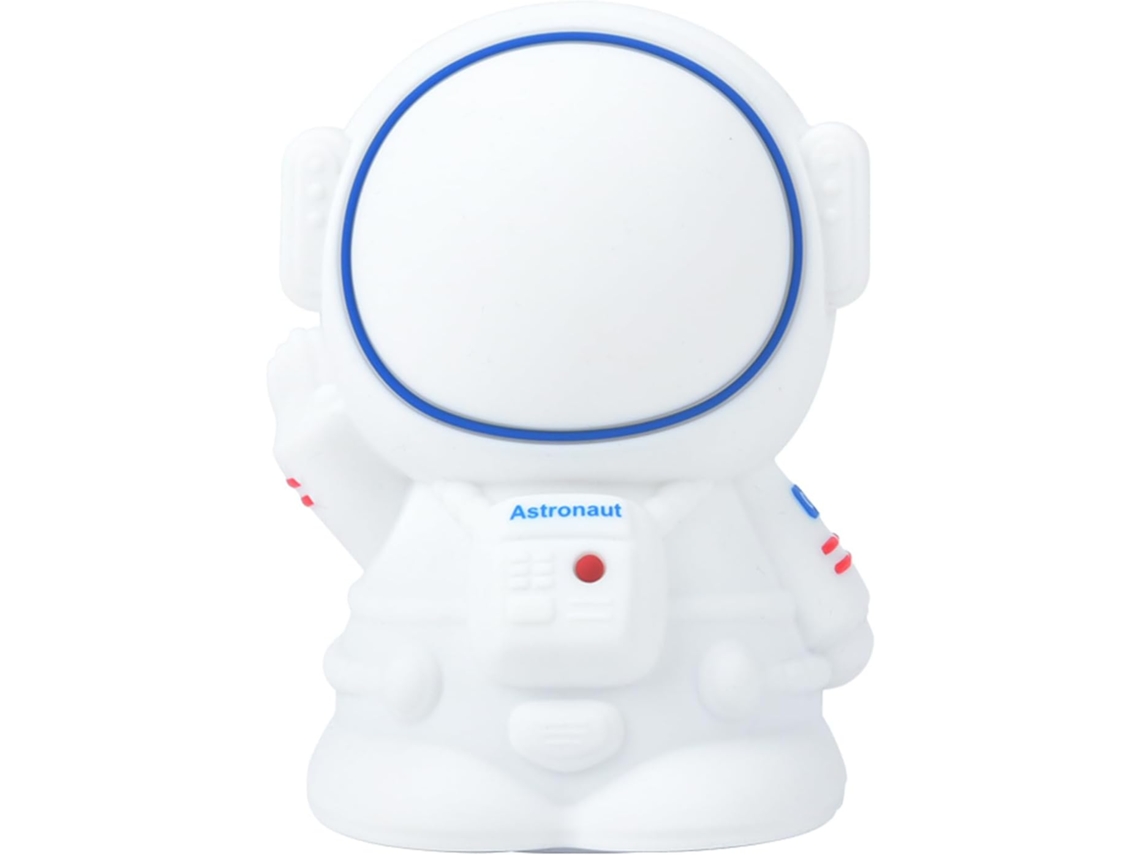 Luminária noturna infantil de LED em silicone com formato de astronauta.