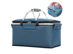 Lurelia Bolsa Térmica Para Piquenique Portátil Dobrável Isolado Grande Capacidade Azul Marinho
