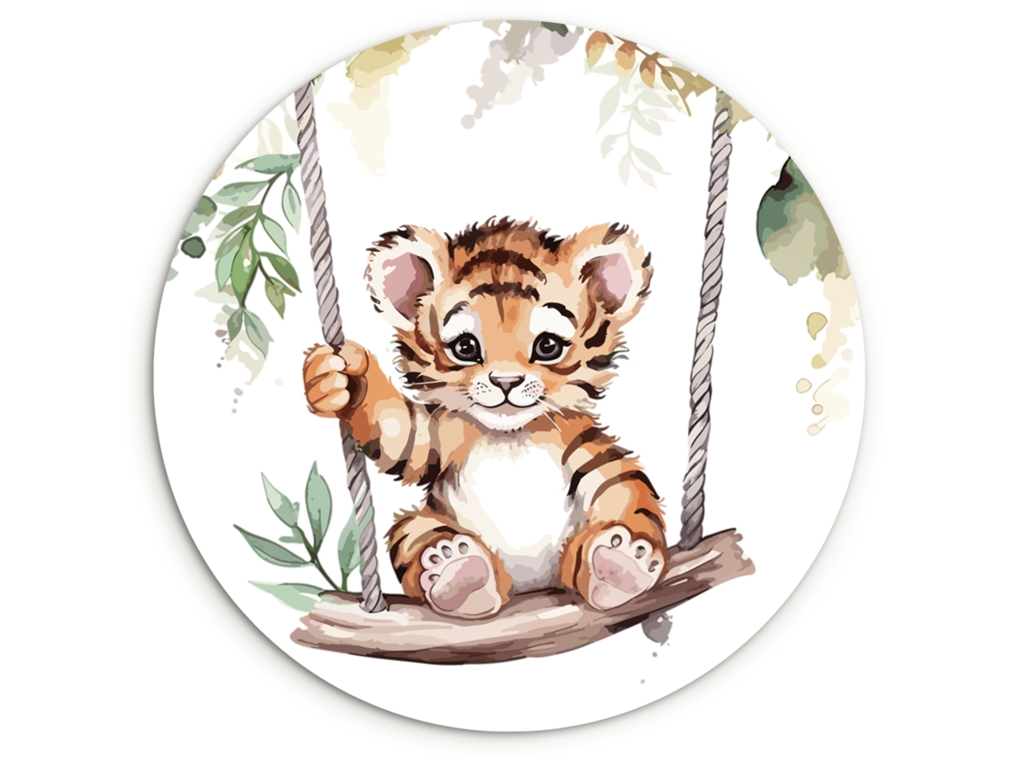 O Quadro Tigre - Animal - Crianças - Selva 150x150 Cm