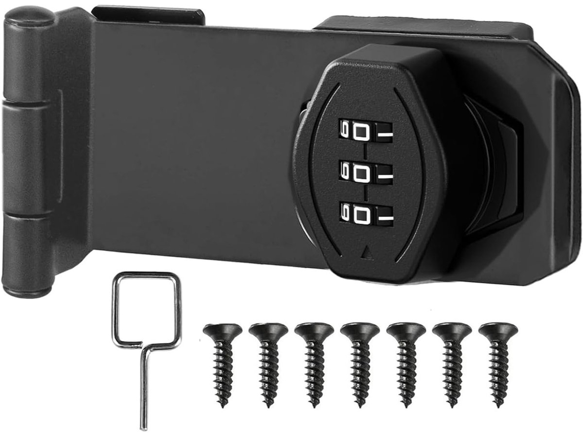 Fechadura De Combinação De 4 Polegadas Com Gancho Para Porta, 1 Peça, 100 41 23 Mm, Armário, Preta