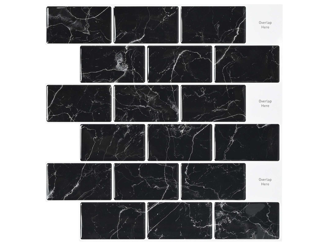 Vidaxl Azulejo Subterrâneo 20 Unid. Mármore Preto 30 X 30 Cm