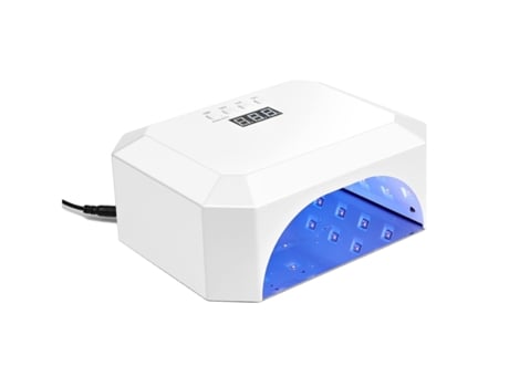 Lâmpada de Unha Led 36W para Secador de Unha em Gel com Grande Display Lcd Sensor Automático e 4 Configurações de Temporizador Branco IKIKSO