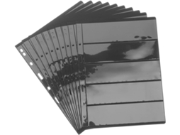 Imikeya Classeur Noir Para Timbres 10 Feuilles Mobiles Pet Transparentes - 9 Trous - Double Face