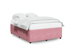 Bed Frame, Bed Frames Vidaxl Cor-de-rosa Veludo (140 X 190 Cm)