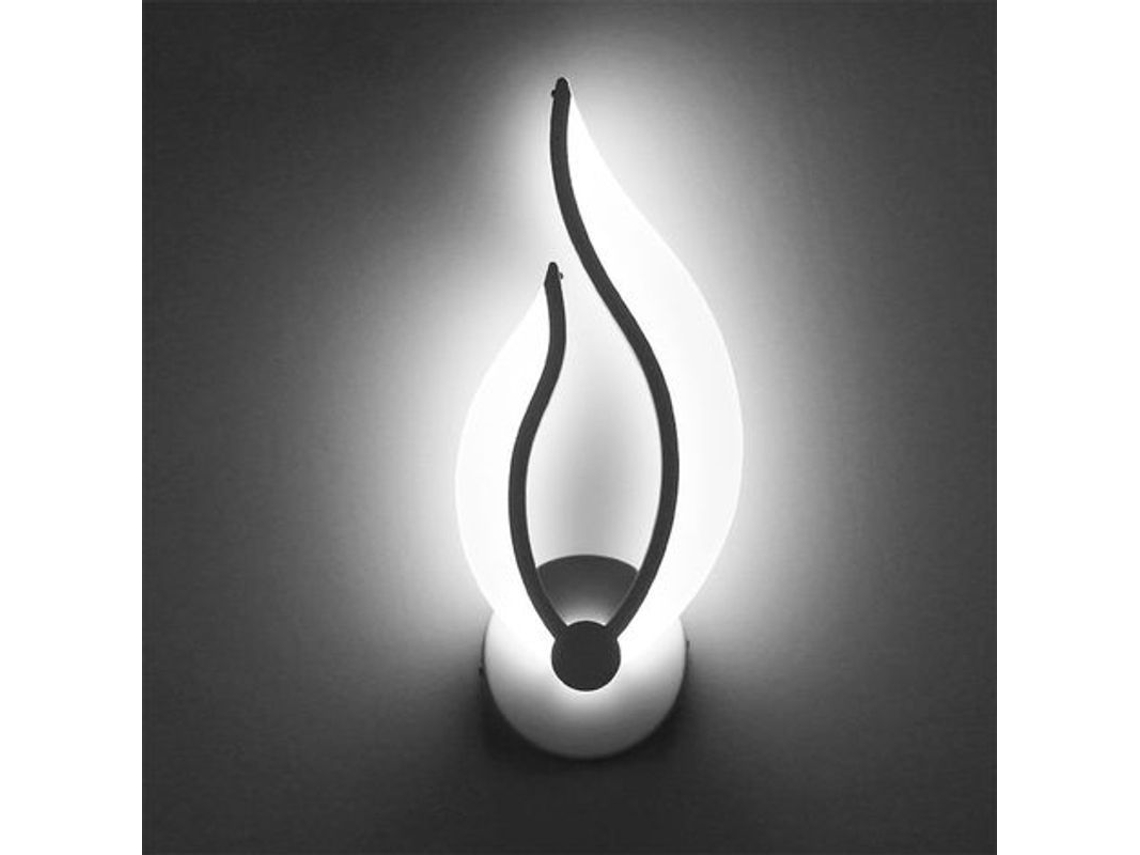 Lâmpada De Parede Em Forma De Chama Led Branco Moderna Criativa Quarto Escada Luminária Branca Positiva