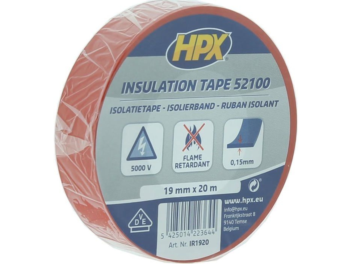 Fita Pvc para Eletricistas HPX 19Mmx20M Vermelha Proteção Elétrica