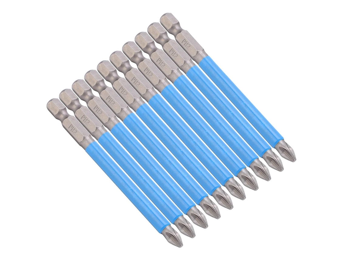 Conjunto SFUSHOS de 10 Pontas de Chave de Fenda Phillips Ph2, Magnéticas