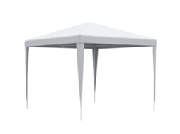 Gazebo de Jardim com Estrutura de Aço 2,7x2,7m, Branco CHEZMOI