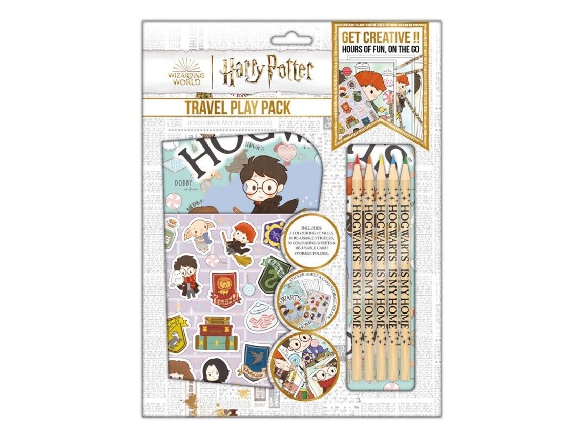 Pacote De Jogo Para Viagem Harry Potter Autocolantes. Hojas E Lápiz
