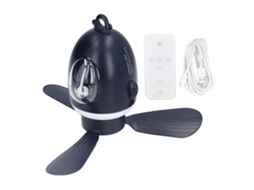 Lâmpada de Teto com Ventilador Controle Remoto Usb Azul