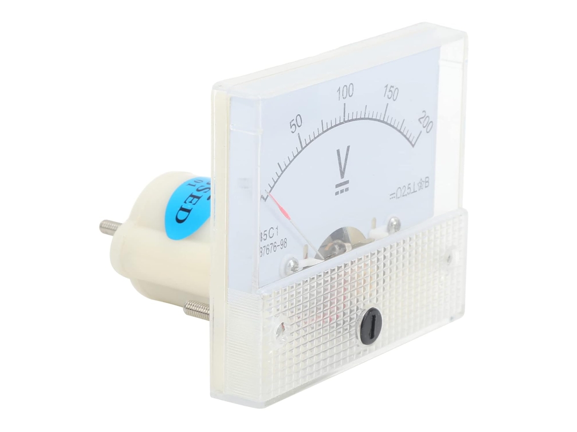 Voltímetro Dc Com Ponteiro 85c1 Medidor De Tensão Painel 0-200v