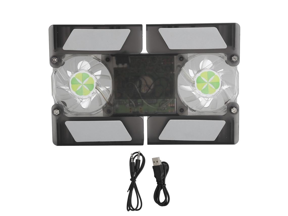 Resfriador De Laptop (dual Fan Com Luz Led, Portátil Usb Plegável)