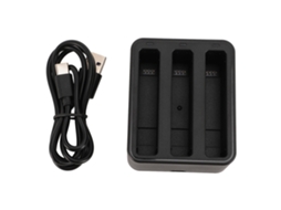 Battery Charger 3 Channel Led Indicator Light Battery Charging Hub With Usb Type C Cable 2x2500mah Replacement Batteries For X4 Action Camera