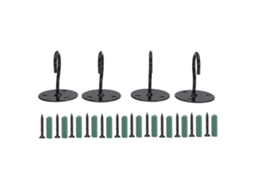 4 pcs ganchos de teto de metal parede para vasos, plantas, lanternas e sinos de vento preto | S/MARCA
