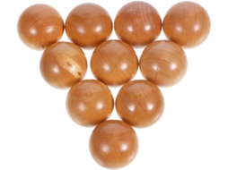Conjunto De 10 Puxadores Madeira Para Armários, Redondos, Com Furo Único, Cor Cáqui