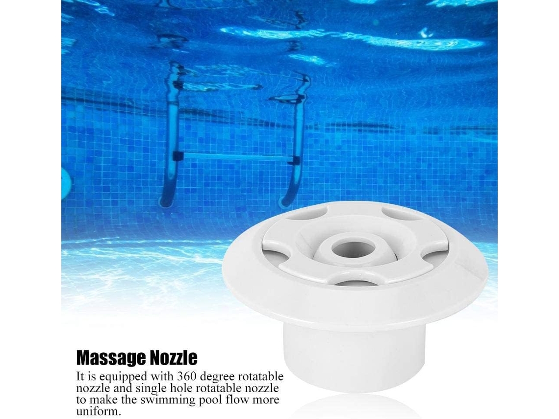 2Inch 360° Rotatable White Round Swimming Pool Massage Nozzle Swimming Pool Spa Accessory,Starlight