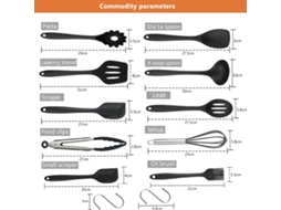 Conjunto De 20 Utensílios De Cozinha De Silicone, Resistentes Ao Calor, Antiaderentes, Para Cozinhar E Assar, Com 10 Ganchos Em S Verde Aquaforge