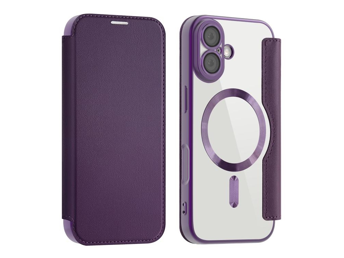 Capa De Couro Para Iphone 17 Com Magsafe E Proteção Antirroubo Rfid.