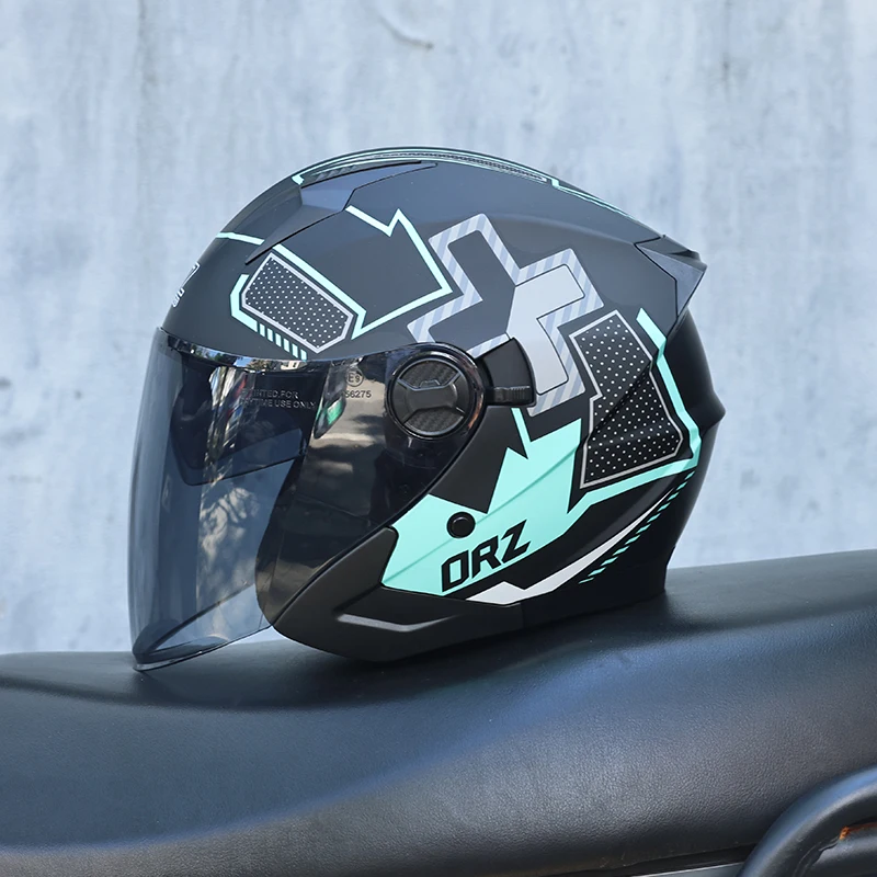 (xl) Capacete De Motocicleta Abs 3/4, Certificado Dot, Resistente A Impactos E Ao Vento.
