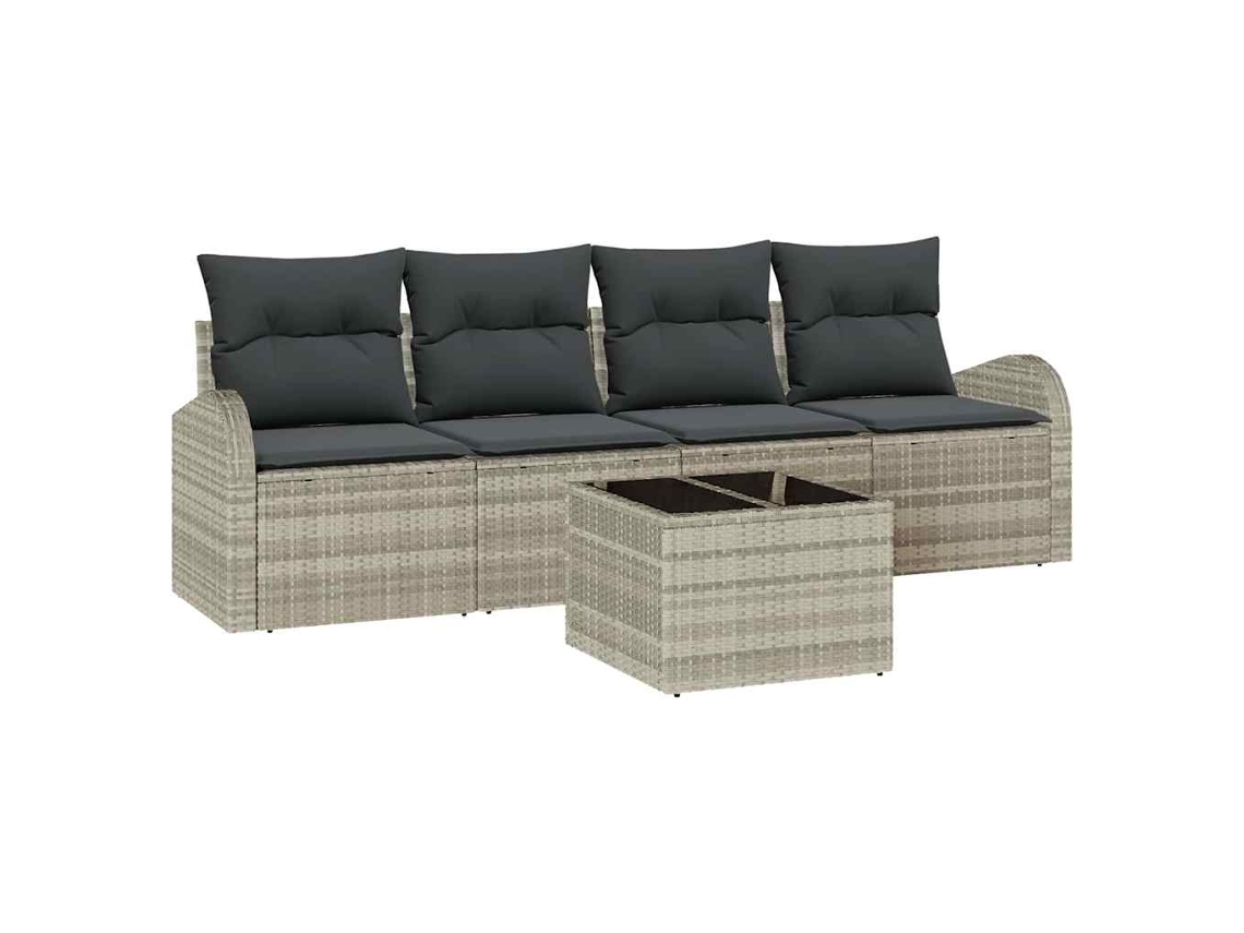 Maison Exclusive - Conjunto De Sofá De Jardim 5 Pcs Cinza Claro E Cinza Escuro