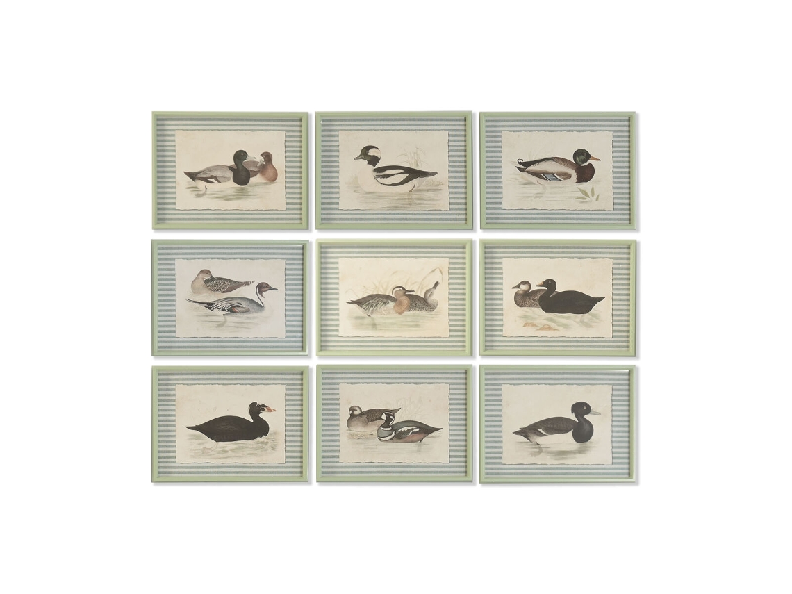 Pintura Home Esprit Verde Cottage 40 X 2.5 X 30 Cm (9 Unidades)