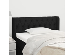 Cabecero con Alas de Tela 103x16x78/88 cm Negro