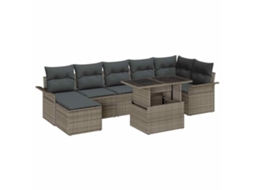 Vidaxl Conjunto De Sofá De Jardim 8 Unid. Cinzeto